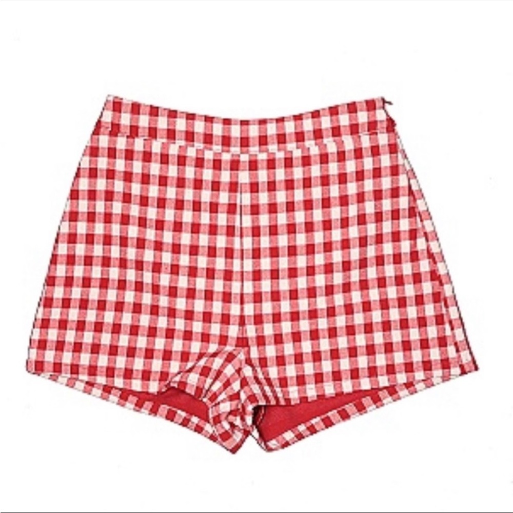 English Factory Size XS Red & White Gingham Shorts
